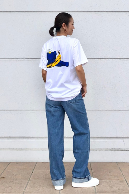 Футболка KAWS + Warhol UNIQLO с принтом сзади 1159831709 (Белый XXL)