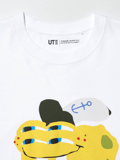 Футболка с принтом SpongeBob SquarePants UNIQLO 1159834478 (Белый XS)
