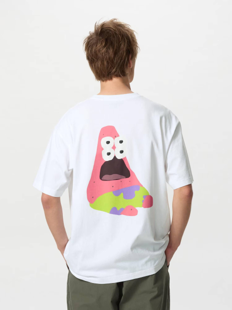 Футболка с принтом SpongeBob SquarePants UNIQLO 1159834478 (Белый XS)