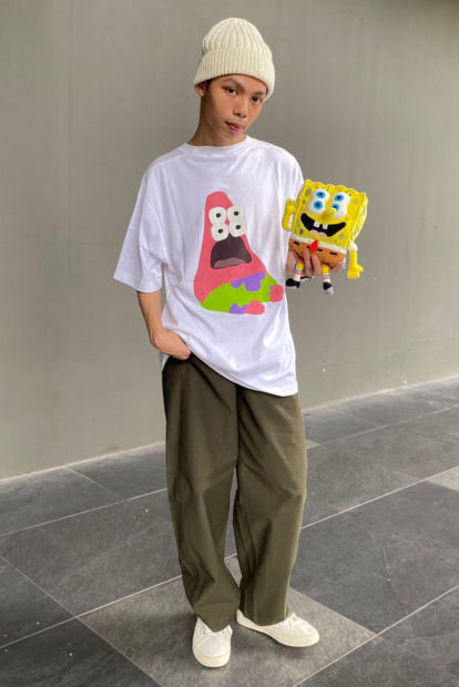 Футболка с принтом SpongeBob SquarePants UNIQLO 1159834478 (Белый XS)