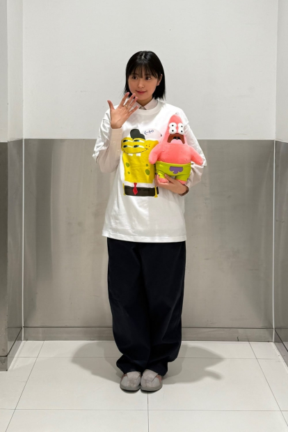 Футболка с принтом SpongeBob SquarePants UNIQLO 1159834478 (Белый XS)