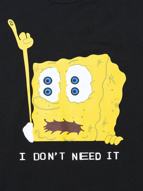 Футболка с принтом SpongeBob SquarePants UNIQLO 1159834482 (Черный XS)