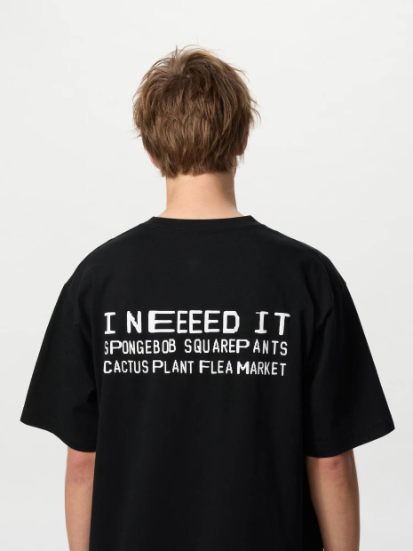Футболка с принтом SpongeBob SquarePants UNIQLO 1159834482 (Черный XS)
