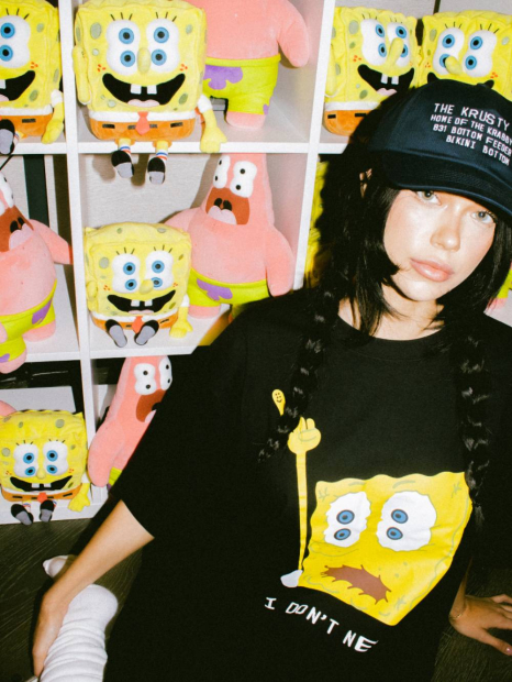 Футболка с принтом SpongeBob SquarePants UNIQLO 1159834482 (Черный XS)