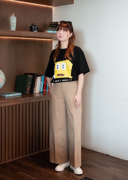 Футболка с принтом SpongeBob SquarePants UNIQLO 1159834482 (Черный XS)