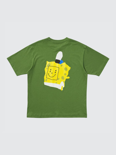 Футболка с принтом SpongeBob SquarePants UNIQLO 1159834491 (Зеленый XS)