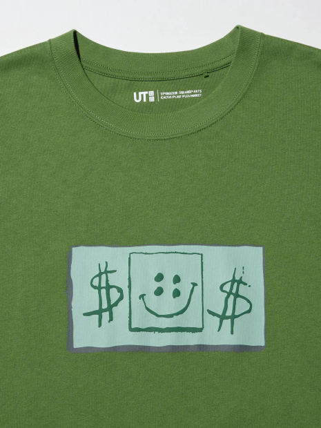Футболка с принтом SpongeBob SquarePants UNIQLO 1159834491 (Зеленый XS)