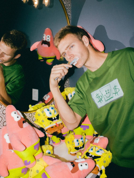 Футболка с принтом SpongeBob SquarePants UNIQLO 1159834491 (Зеленый XS)
