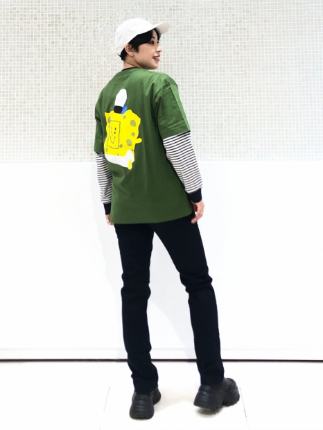 Футболка с принтом SpongeBob SquarePants UNIQLO 1159834491 (Зеленый XS)