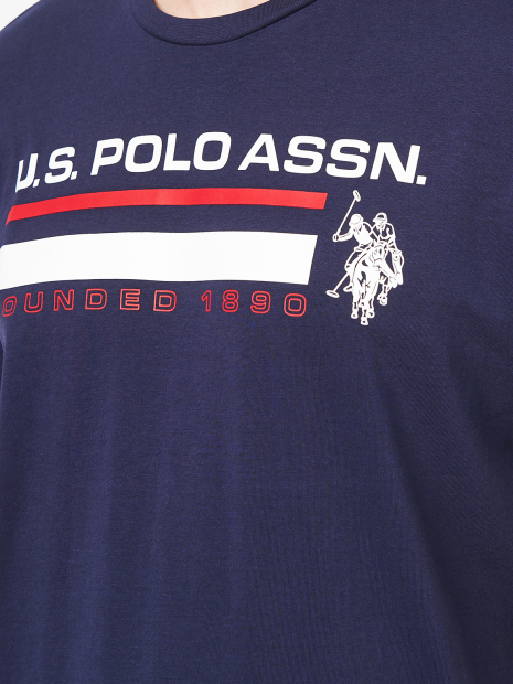 Футболка US Polo Assn з логотипом 1159834977 (Синій L)