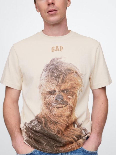 Мужская футболка GAP с принтом Star Wars 1159835453 (Бежевый S)