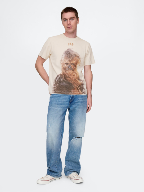 Мужская футболка GAP с принтом Star Wars 1159835453 (Бежевый S)