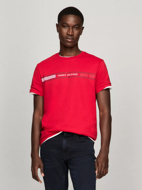 Мужская футболка Tommy Hilfiger с логотипом 1159835916 (Красный M)