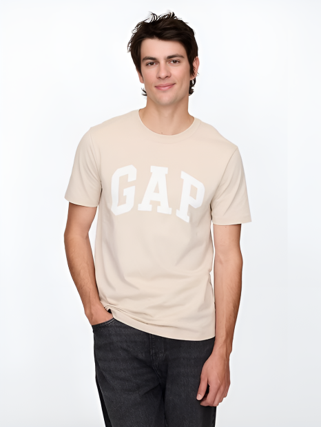 Футболка чоловіча GAP з логотипом 1159837277 (Бежевий XL)