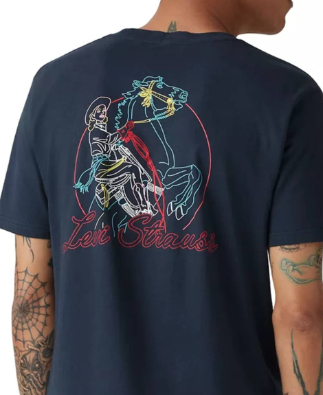 Футболка мужская Levi's с принтом сзади 1159836047 (Синий M)