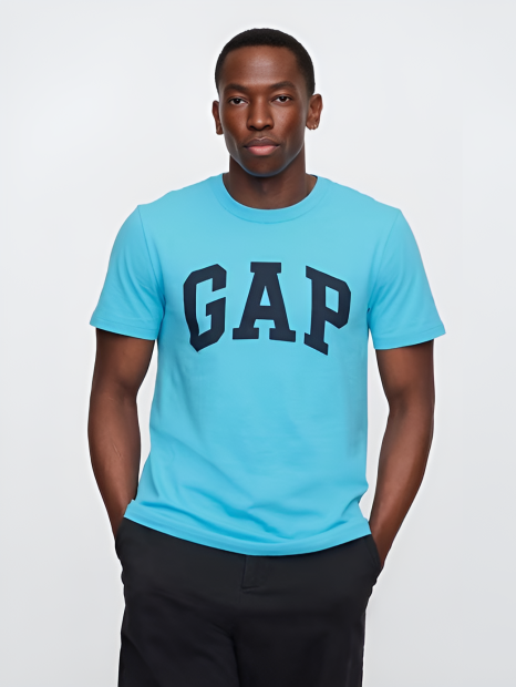 Футболка мужская GAP с логотипом 1159836194 (Голубой XXL)