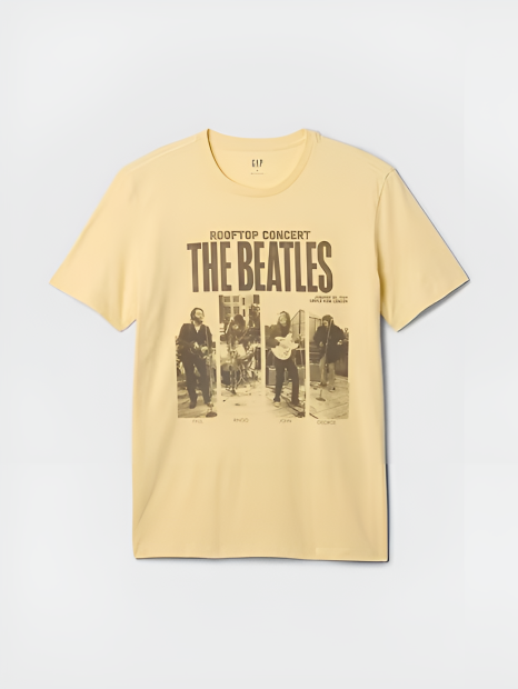Мужская футболка GAP с принтом The Beatles 1159836383 (Желтый XL)