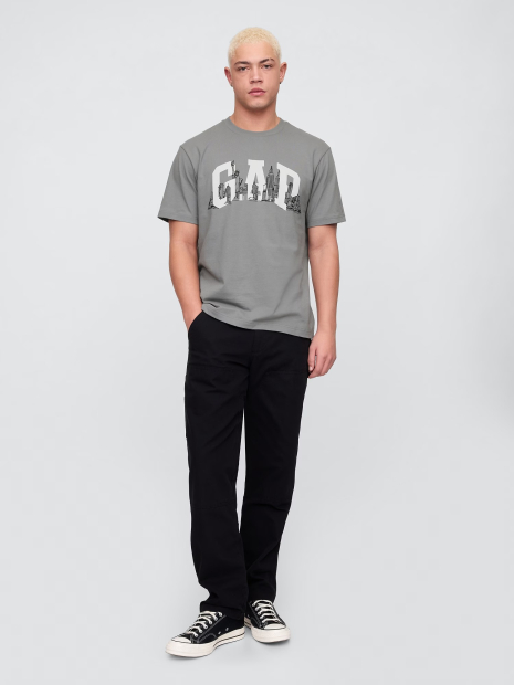 Мужская футболка GAP с принтом 1159836898 (Серый XXL)