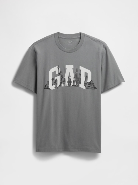 Мужская футболка GAP с принтом 1159836898 (Серый XXL)