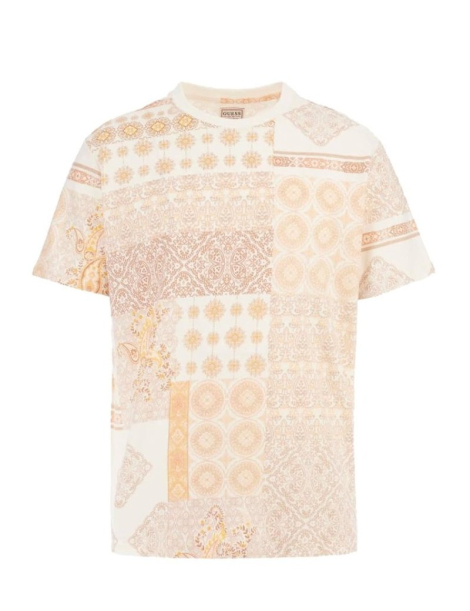 Мужская футболка Guess с принтом 1159837402 (Бежевый L)