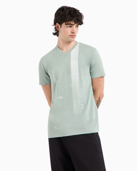 Футболка Armani Exchange с логотипом 1159837821 (Зеленый XL)