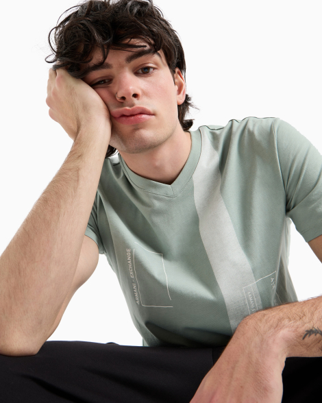 Футболка Armani Exchange с логотипом 1159837821 (Зеленый XL)