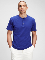 Мужская футболка GAP на пуговицах 1159766334 (Синий, XS)