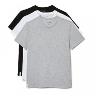 Набор фирменных мужских футболок Lacoste 1159788385 (Белый/Серый/Черный, XL)