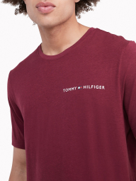 Мужская эластичная  футболка Tommy Hilfiger с логотипом 1159771986 (Бордовый, XL)