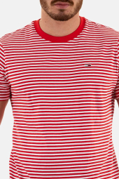 Футболка мужская Tommy Hilfiger в полоску 1159776896 (Белый/Красный, XS)