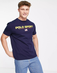 Футболка мужская Polo Ralph Lauren с логотипом 1159779858 (Синий, M)