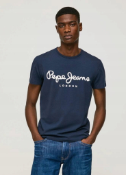 Мужская футболка Pepe Jeans London с логотипом 1159779886 (Синий, M)