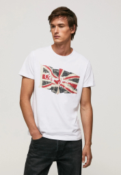 Мужская футболка Pepe Jeans London с принтом 1159779897 (Белый, XXL)