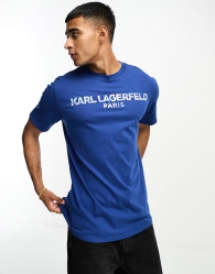 Мужская футболка Karl Lagerfeld Paris с логотипом 1159780745 (Синий, M)