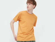 Однотонная футболка UNIQLO 1159784949 (Оранжевый, XS)