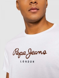 Мужская футболка Pepe Jeans London с логотипом 1159786125 (Белый, M)