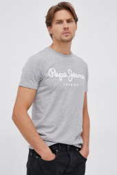 Мужская футболка Pepe Jeans London с логотипом 1159786134 (Серый, M)