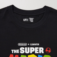 Футболка с рисунком Super Mario Bros. Movie UNIQLO 1159788270 (Черный, L)