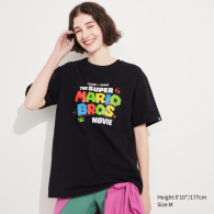 Футболка с рисунком Super Mario Bros. Movie UNIQLO 1159788270 (Черный, L)