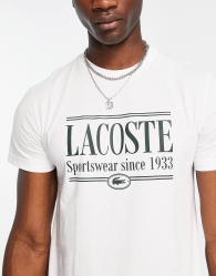 Мужская футболка Lacoste с логотипом 1159794255 (Белый, XXL)