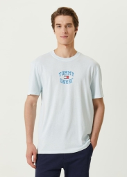 Футболка Tommy Hilfiger унисекс с логотипом 1159797935 (Голубой, XS)
