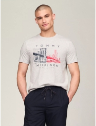 Мужская футболка Tommy Hilfiger с принтом 1159808412 (Серый, L)