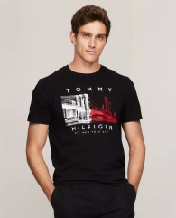 Мужская футболка Tommy Hilfiger с принтом 1159808415 (Черный, 3XL)