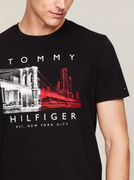 Мужская футболка Tommy Hilfiger с принтом 1159810139 (Черный, M)