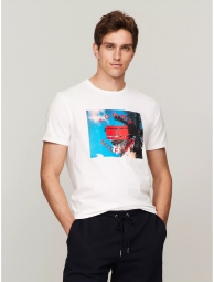 Мужская футболка Tommy Hilfiger с принтом 1159808639 (Белый, L)