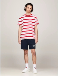 Футболка мужская Tommy Hilfiger в полоску 1159809307 (Белый/Красный, L)