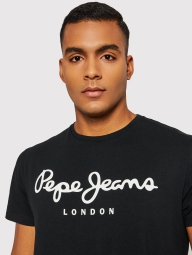 Чоловічі футболки з логотипом Pepe Jeans London 1159809444 (Чорний, XL)