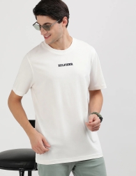 Мужская футболка Tommy Hilfiger с вышивкой 1159809632 (Молочный, 3XL)