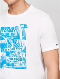 Мужская футболка Tommy Hilfiger с принтом 1159809638 (Белый, M)