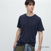 Однотонная футболка UNIQLO 1159810825 (Синий, XS)